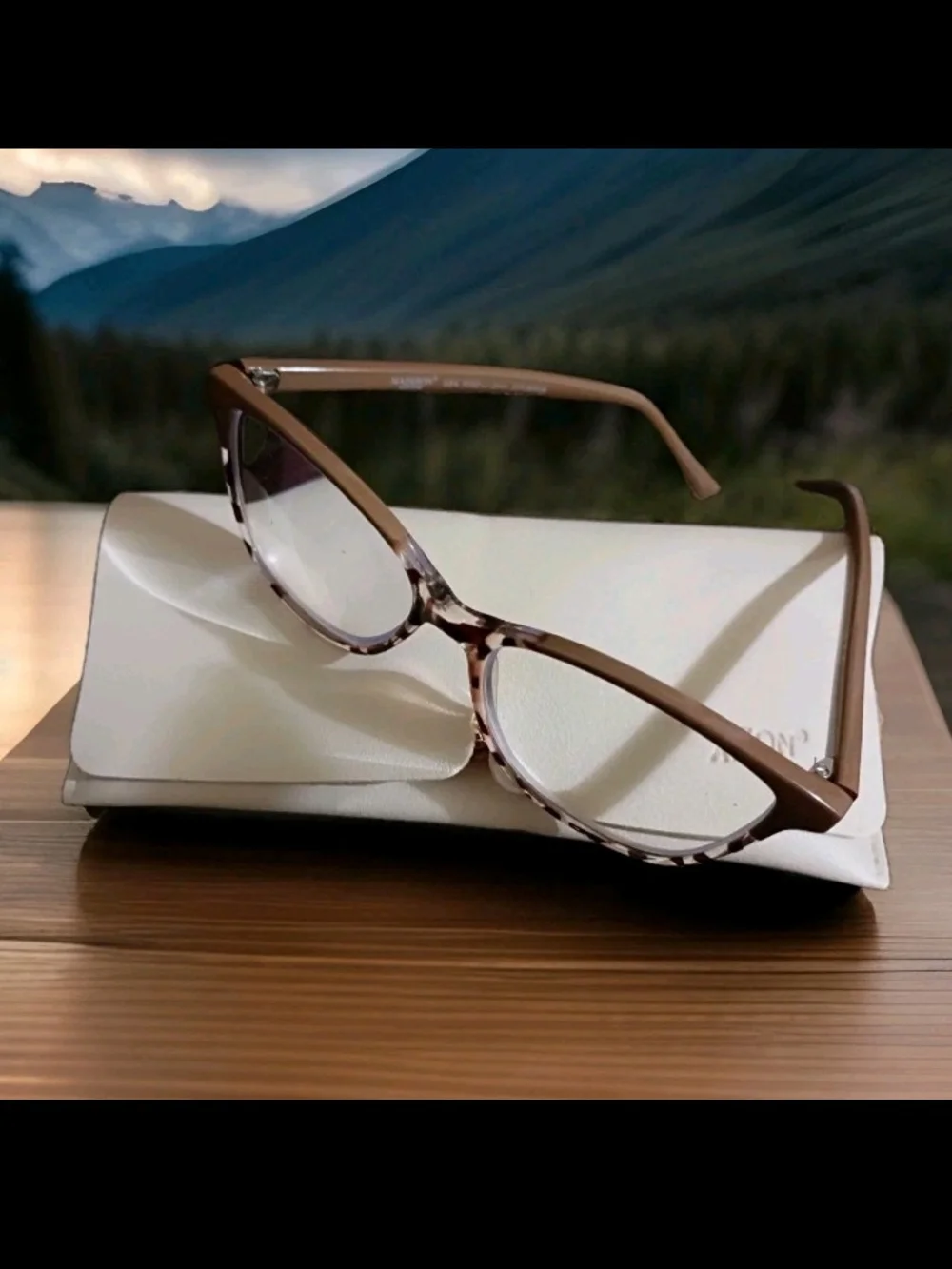Madison Avenue Eyeglasses AU-0002R Frame Designer Khaki/Leopard print on bottom